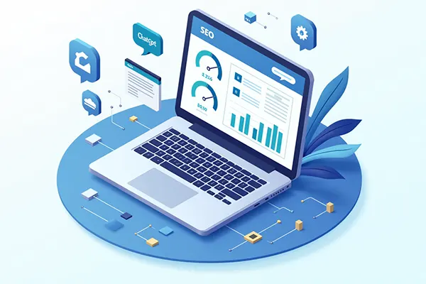 AI SEO elemzés illusztráció